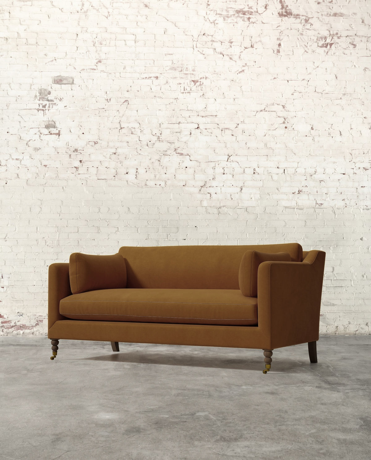 Francis 71" Sofa with Brass Casters