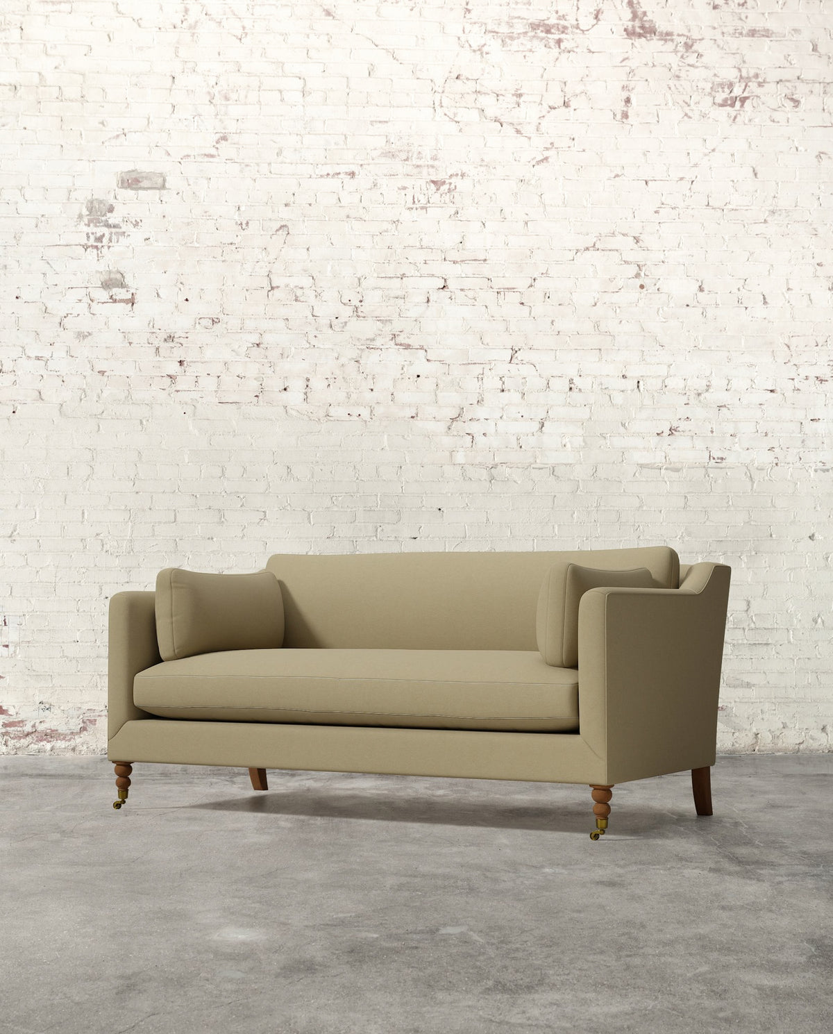 Francis 71" Sofa with Brass Casters
