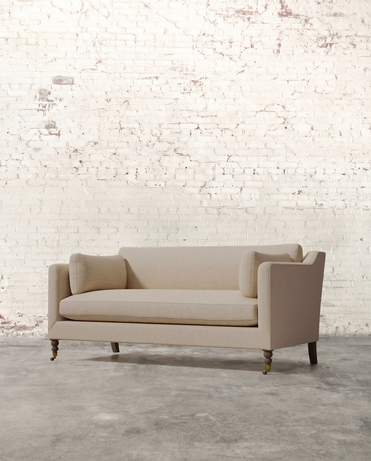 Francis 71" Sofa with Brass Casters