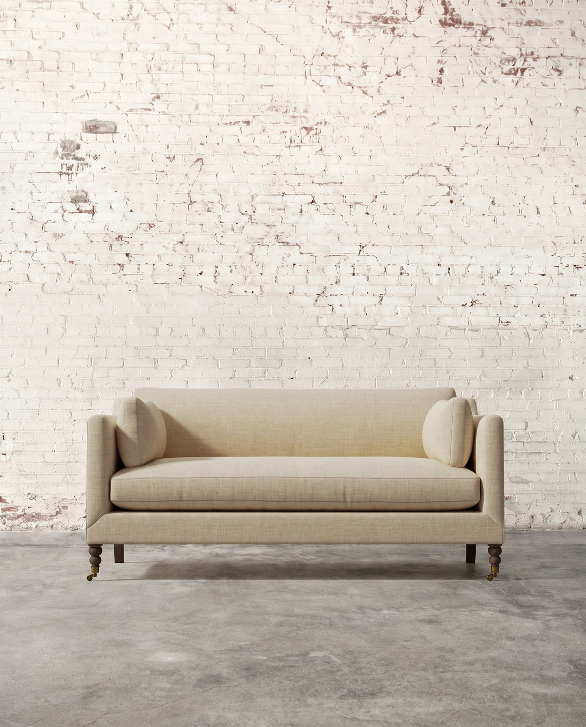 Francis 71" Sofa with Brass Casters