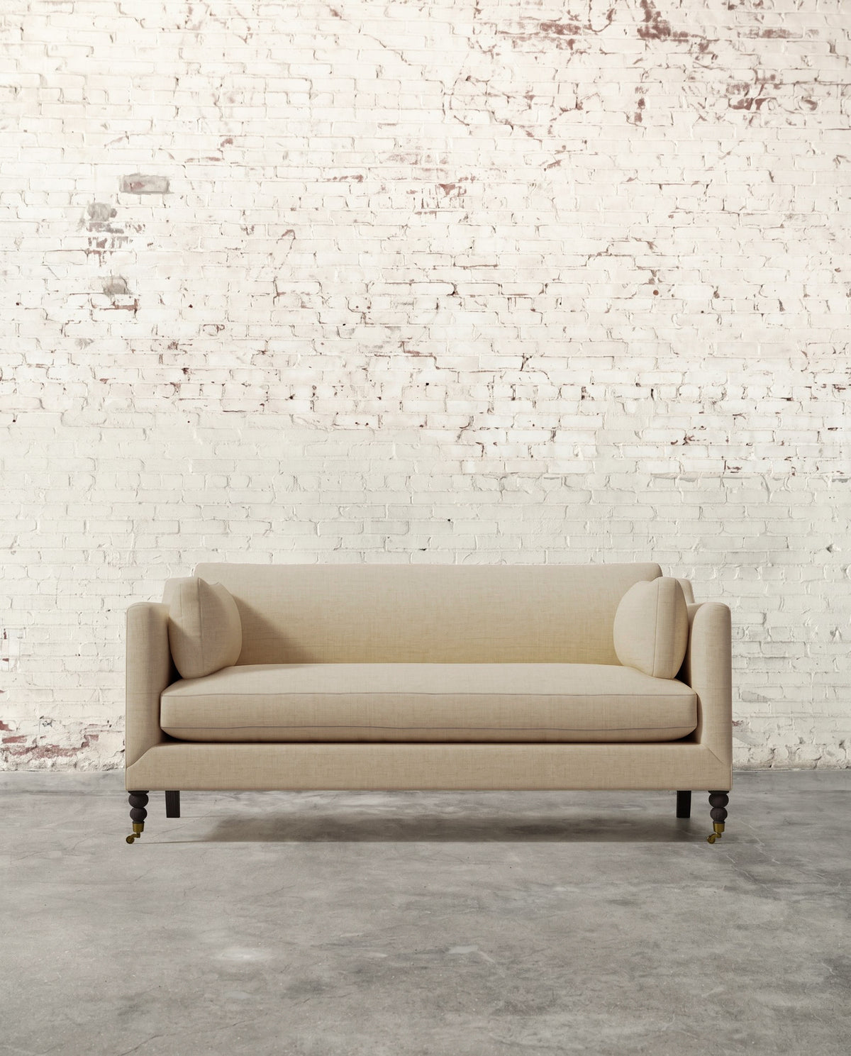 Francis 71" Sofa with Brass Casters