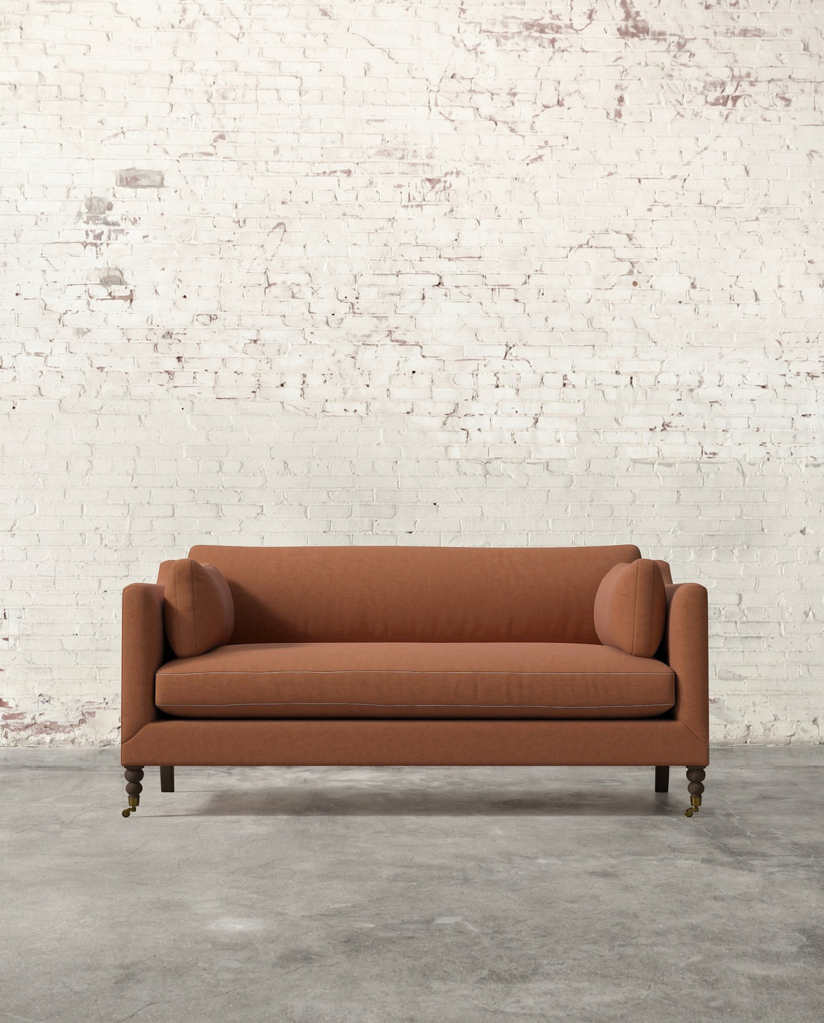 Francis 71" Sofa with Brass Casters