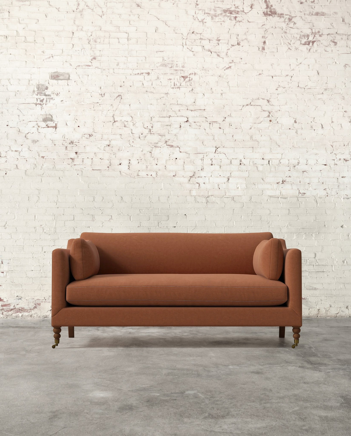Francis 71" Sofa with Brass Casters