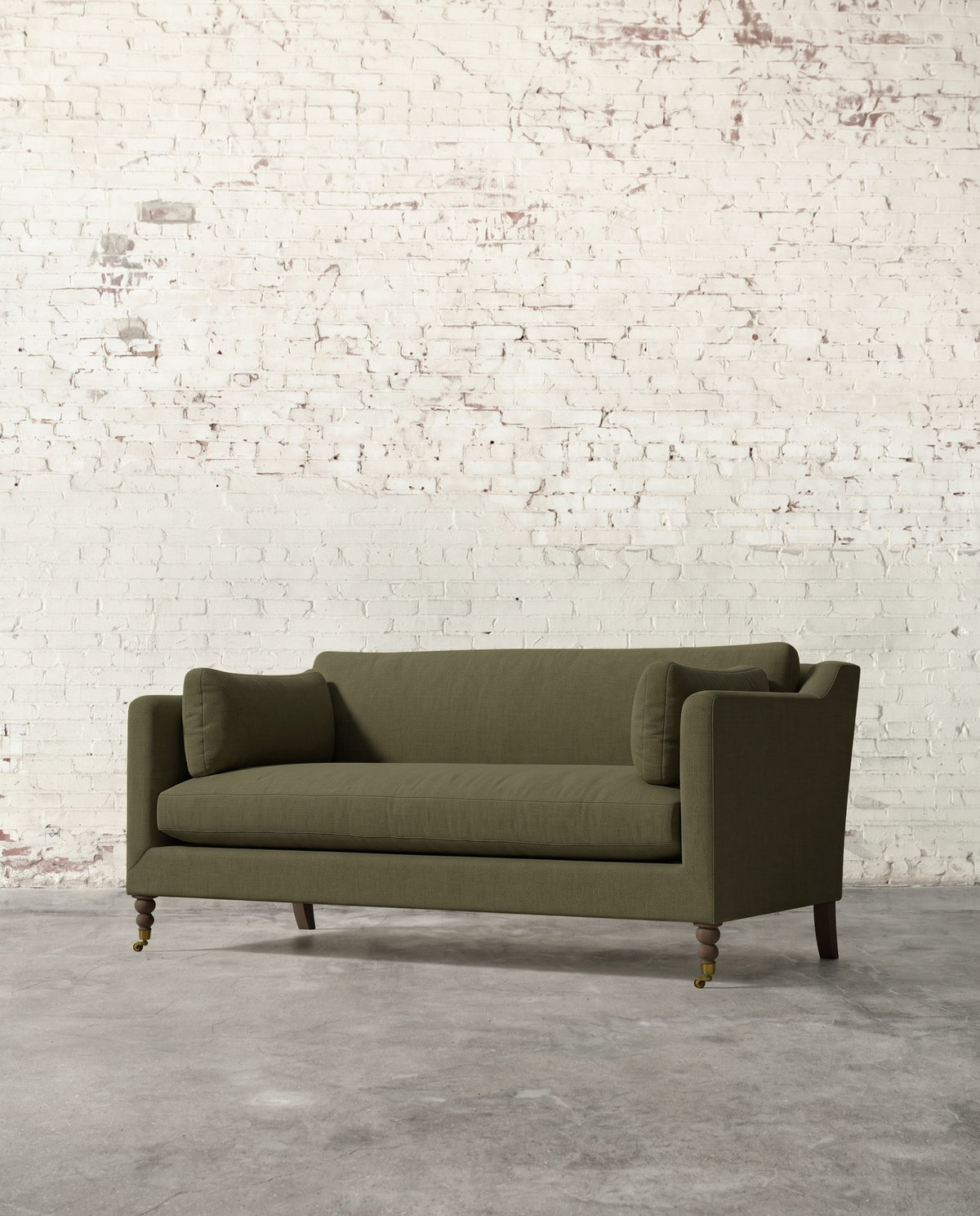 Francis 71" Sofa with Brass Casters