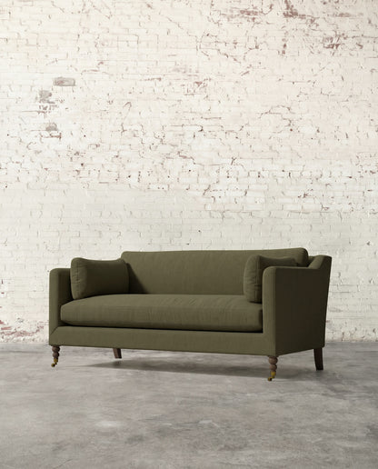 Francis 71" Sofa with Brass Casters