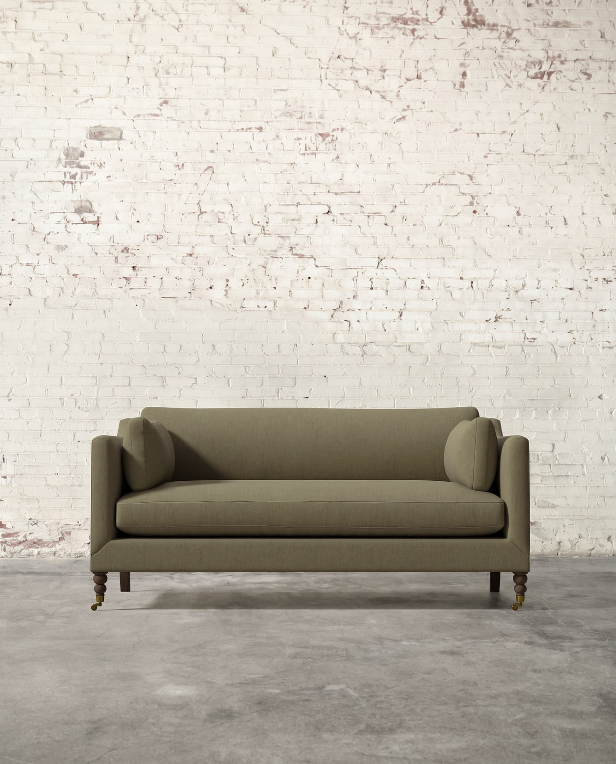 Francis 71" Sofa with Brass Casters