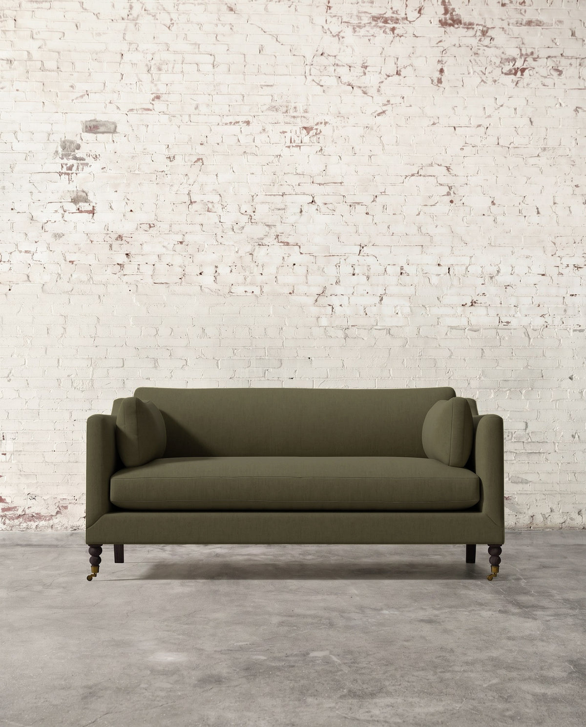 Francis 71" Sofa with Brass Casters