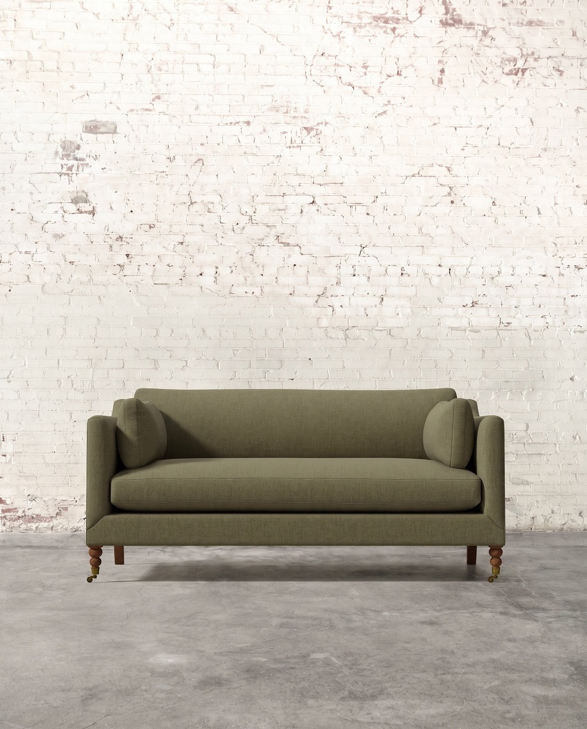 Francis 71" Sofa with Brass Casters