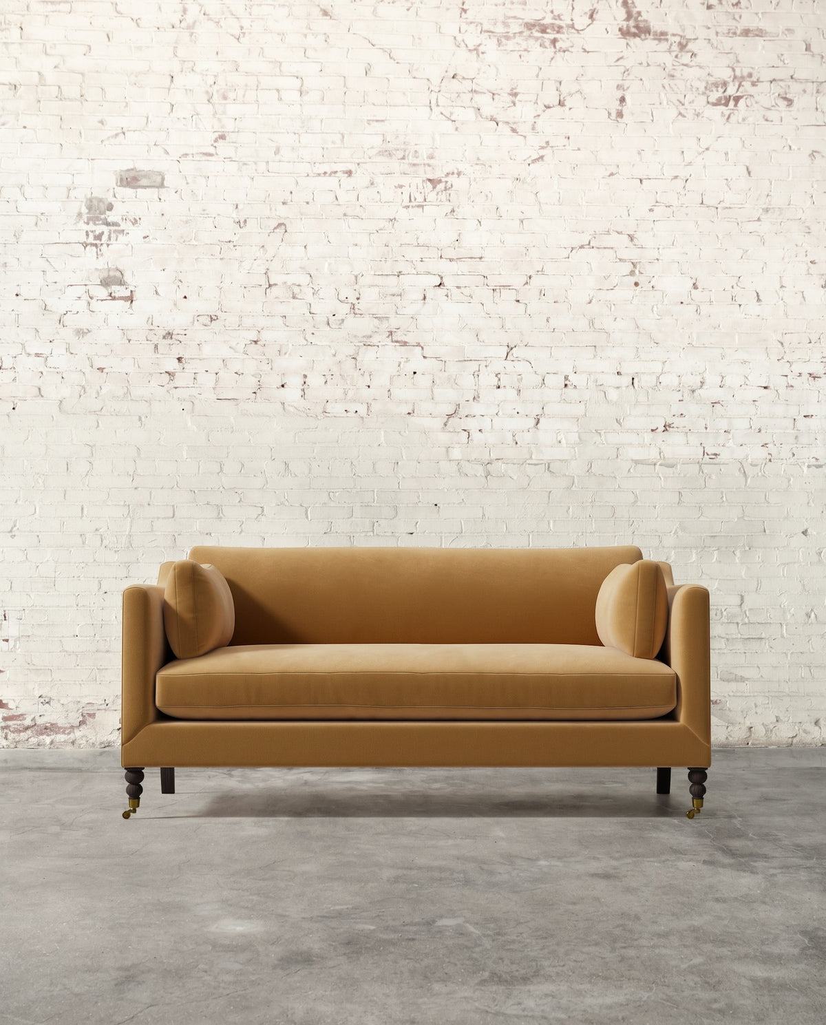Francis 71" Sofa with Brass Casters