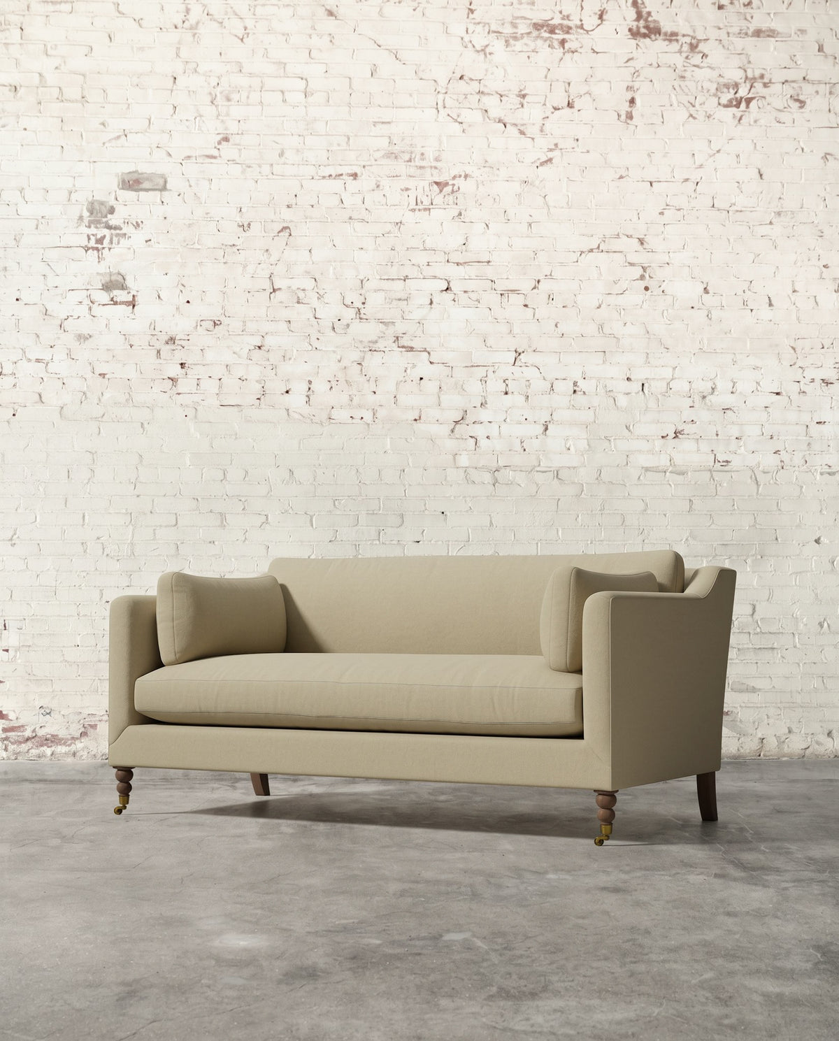 Francis 71" Sofa with Brass Casters