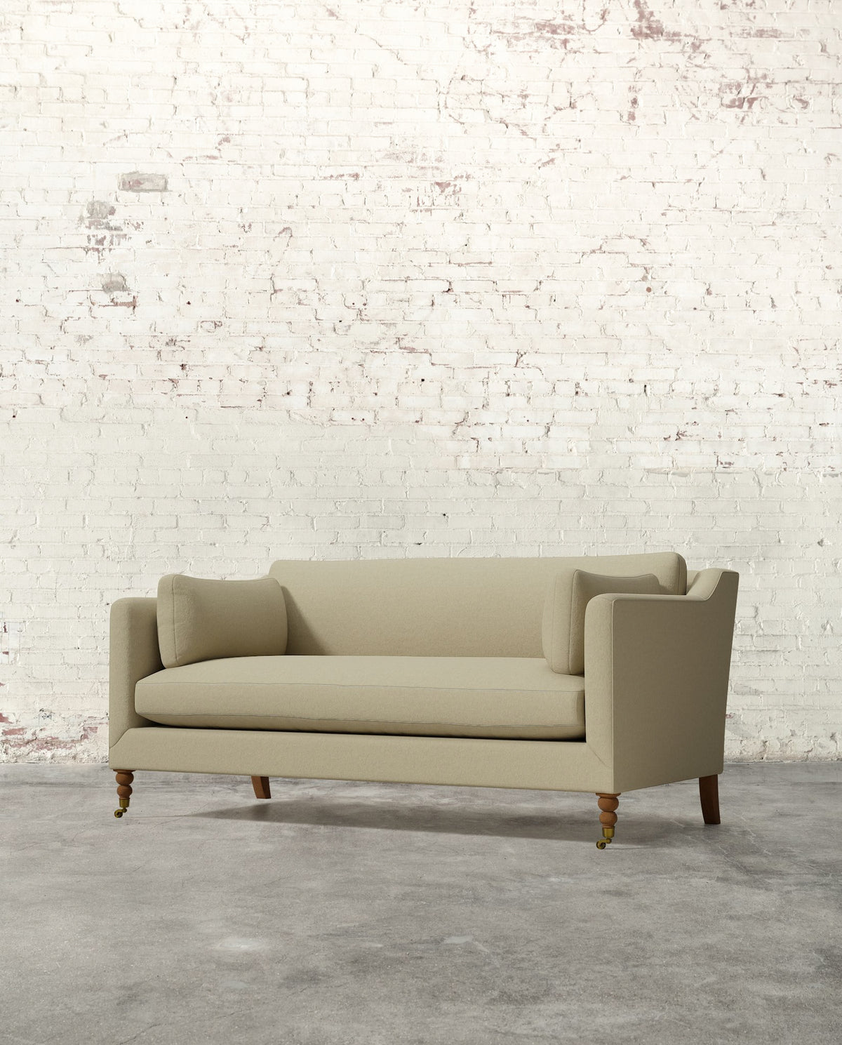 Francis 71" Sofa with Brass Casters