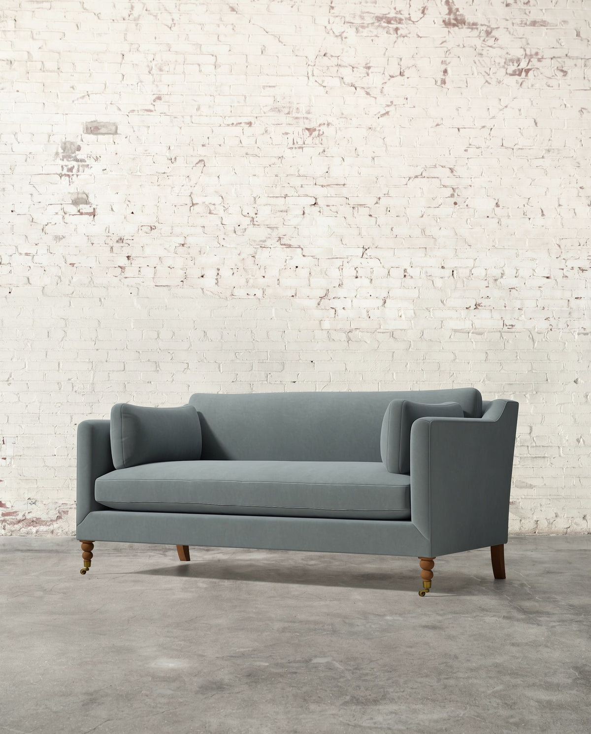 Francis 71" Sofa with Brass Casters