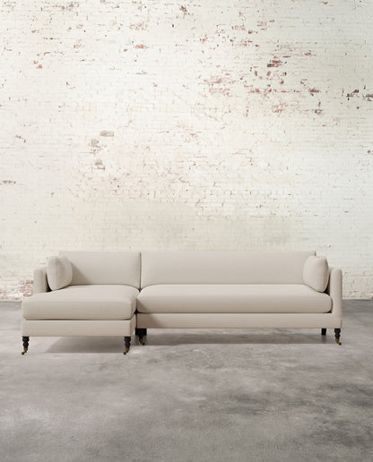 Francis Left Facing Sectional with Brass Casters