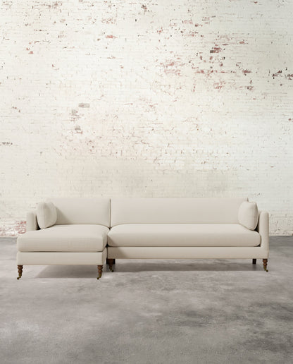 Francis Left Facing Sectional with Brass Casters