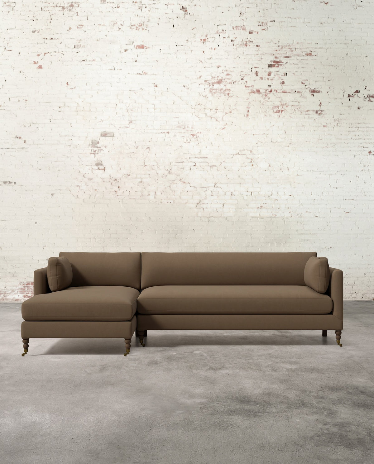 Francis Left Facing Sectional with Brass Casters