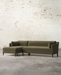 Francis Left Facing Sectional with Brass Casters
