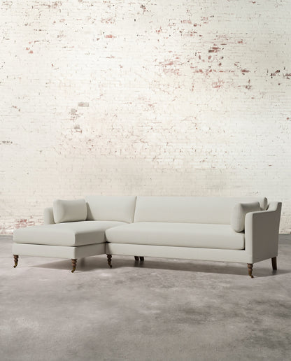 Francis Left Facing Sectional with Brass Casters