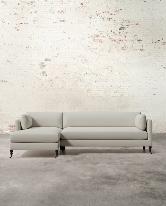 Francis Left Facing Sectional with Brass Casters