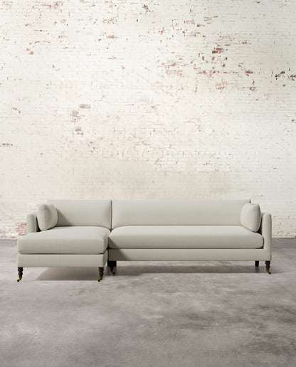 Francis Left Facing Sectional with Brass Casters