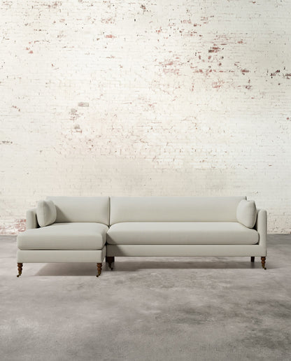 Francis Left Facing Sectional with Brass Casters