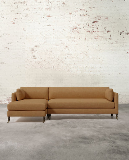 Francis Left Facing Sectional with Brass Casters