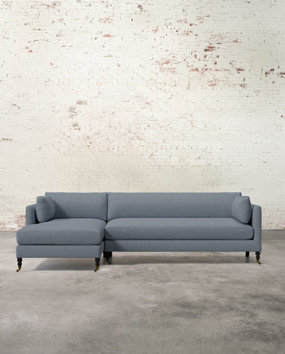 Francis Left Facing Sectional with Brass Casters