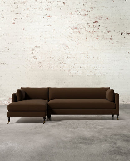 Francis Left Facing Sectional with Brass Casters