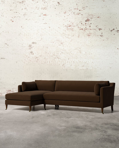Francis Left Facing Sectional with Brass Casters