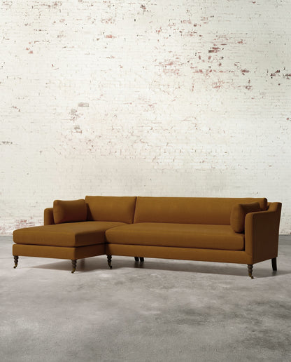 Francis Left Facing Sectional with Brass Casters