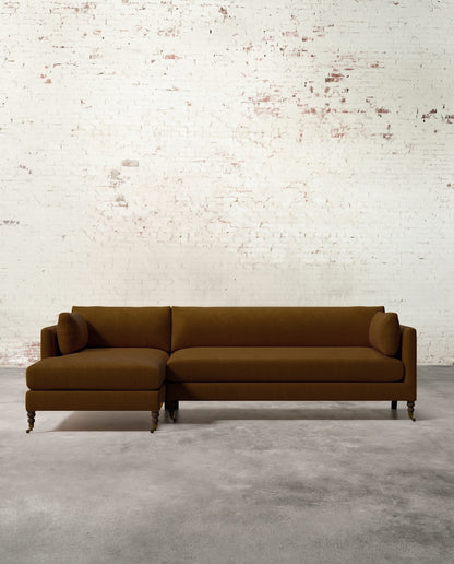 Francis Left Facing Sectional with Brass Casters