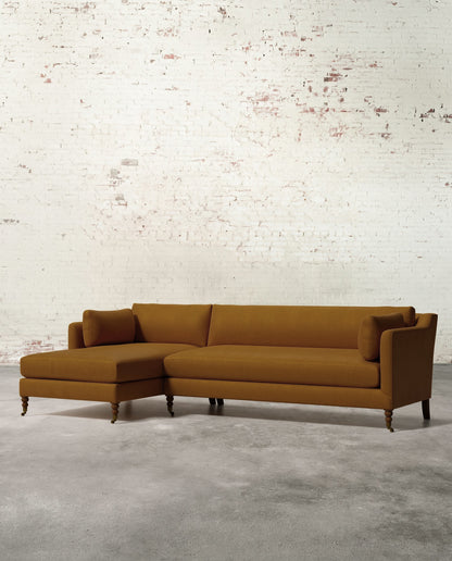 Francis Left Facing Sectional with Brass Casters
