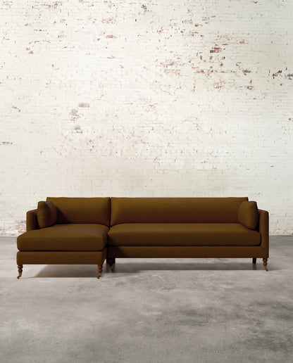 Francis Left Facing Sectional with Brass Casters