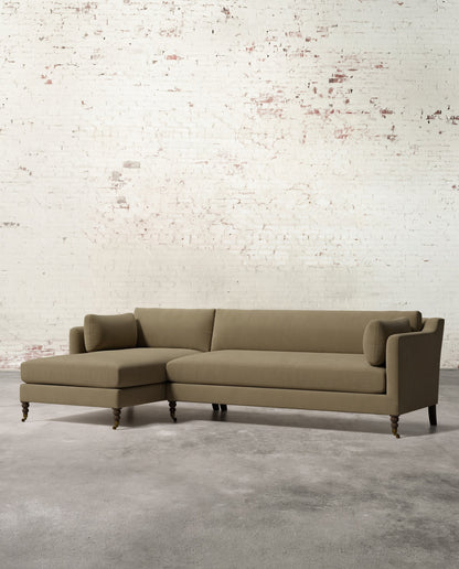 Francis Left Facing Sectional with Brass Casters
