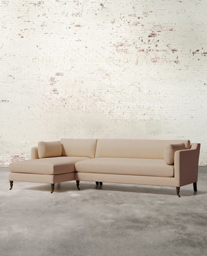 Francis Left Facing Sectional with Brass Casters