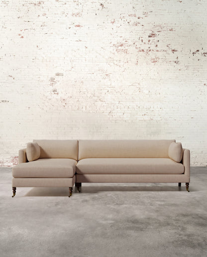 Francis Left Facing Sectional with Brass Casters