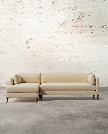 Francis Left Facing Sectional with Brass Casters