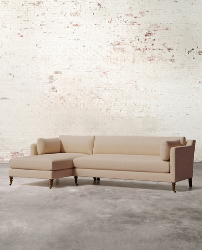 Francis Left Facing Sectional with Brass Casters