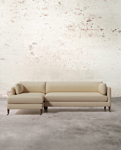 Francis Left Facing Sectional with Brass Casters