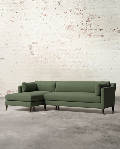 Francis Left Facing Sectional with Brass Casters