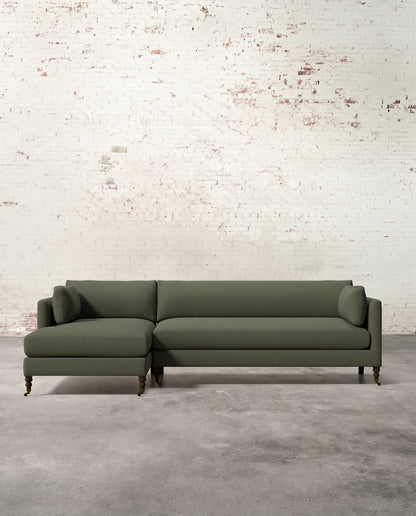 Francis Left Facing Sectional with Brass Casters
