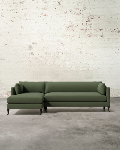Francis Left Facing Sectional with Brass Casters