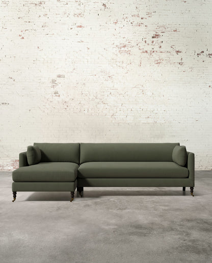 Francis Left Facing Sectional with Brass Casters