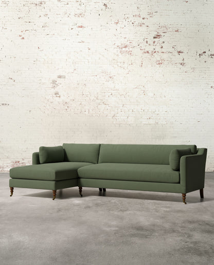 Francis Left Facing Sectional with Brass Casters