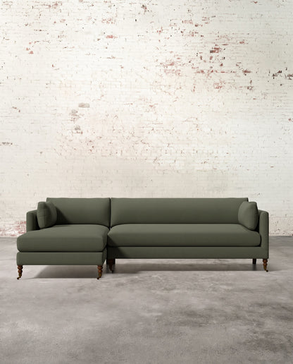 Francis Left Facing Sectional with Brass Casters