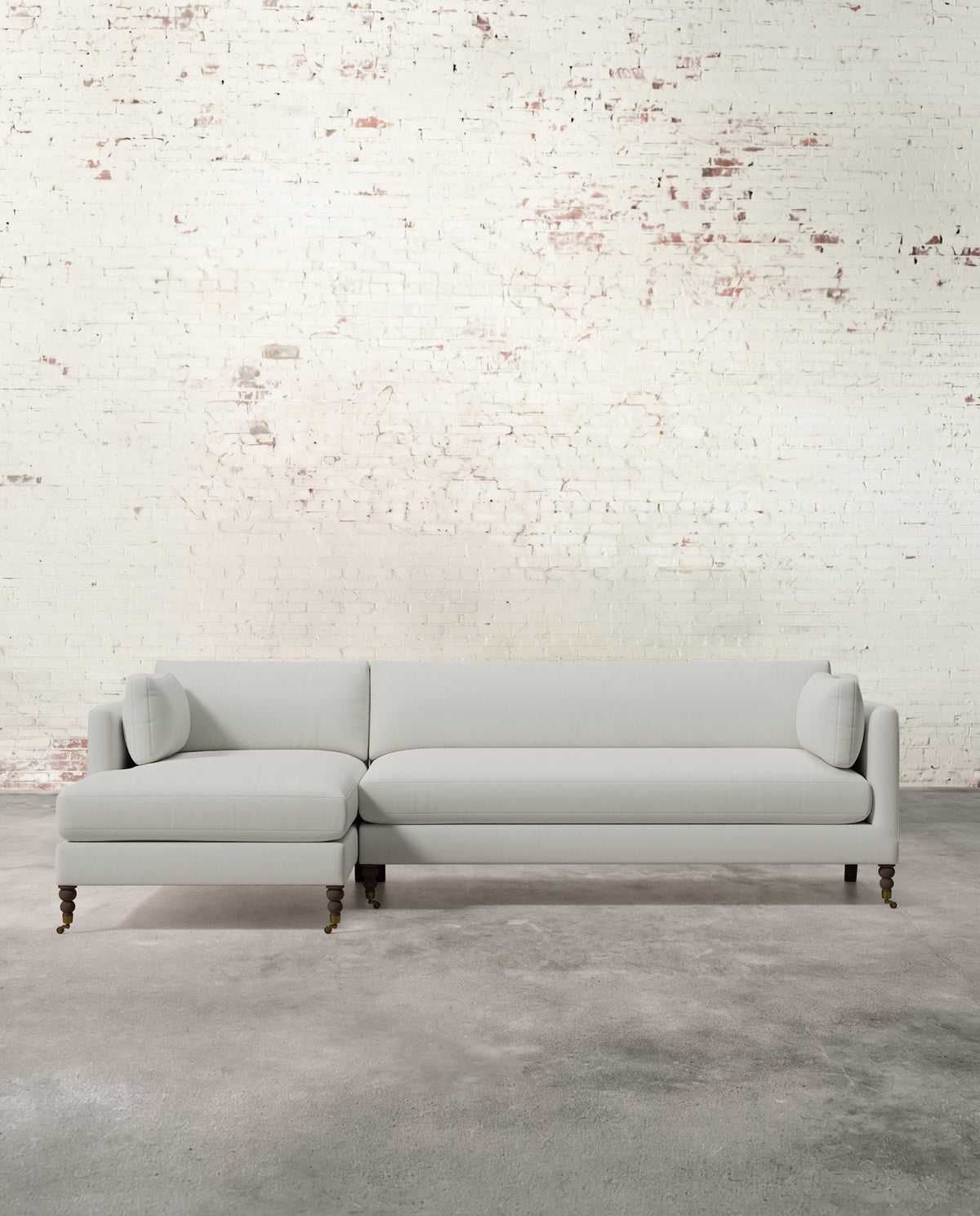 Francis Left Facing Sectional with Brass Casters