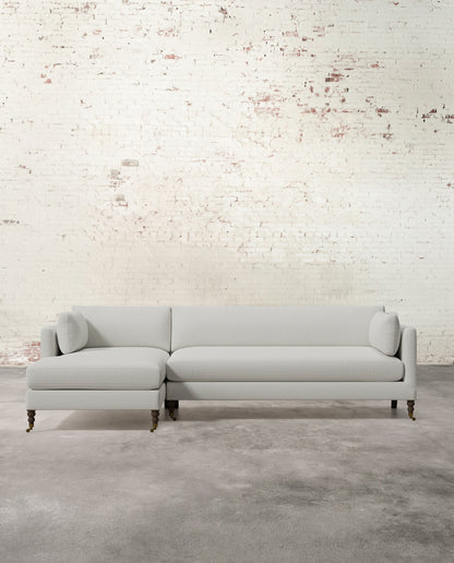 Francis Left Facing Sectional with Brass Casters