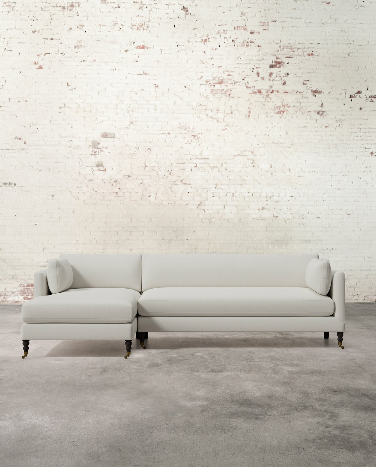 Francis Left Facing Sectional with Brass Casters