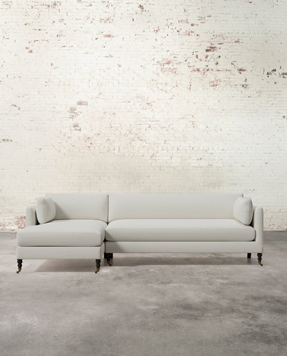 Francis Left Facing Sectional with Brass Casters
