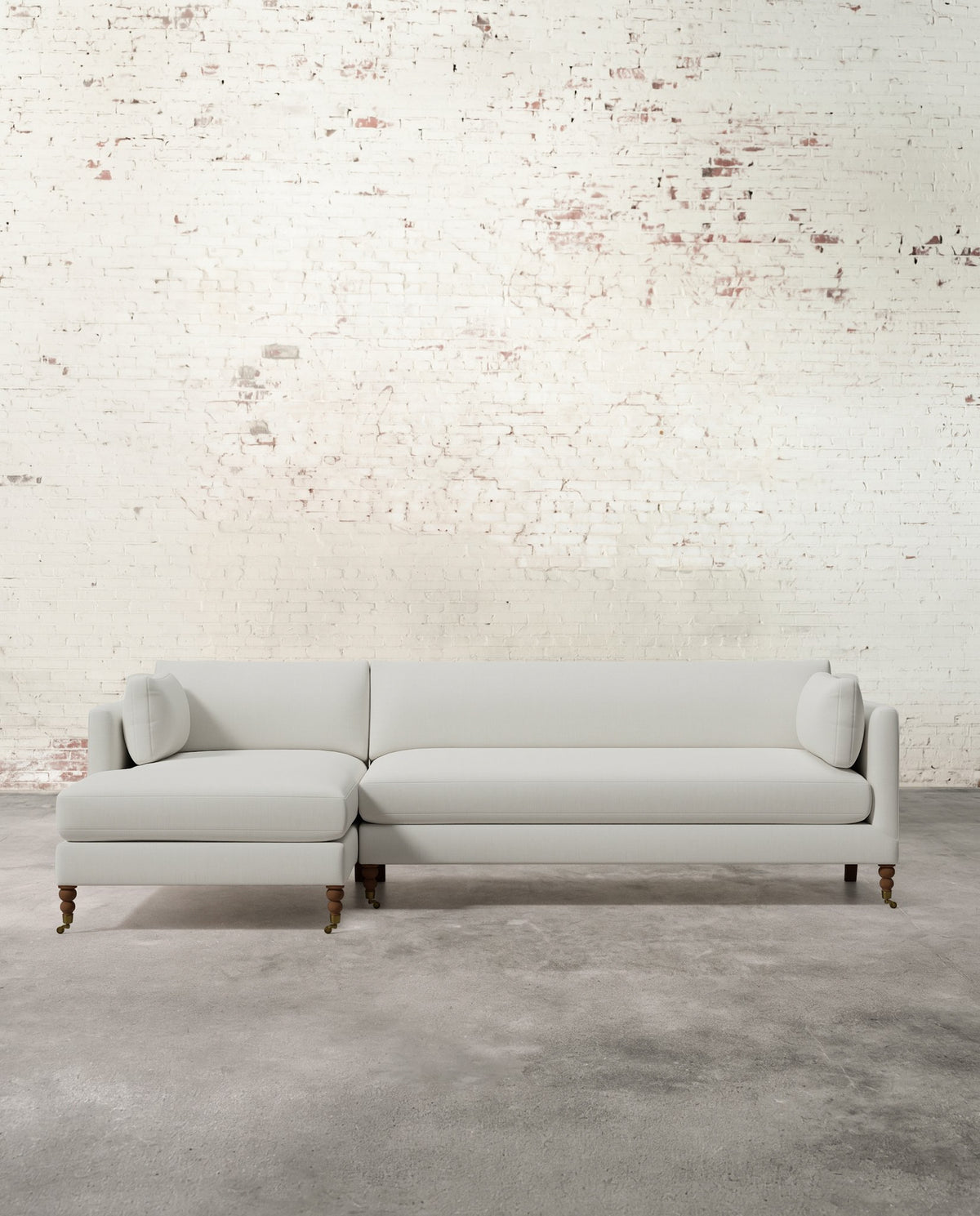 Francis Left Facing Sectional with Brass Casters