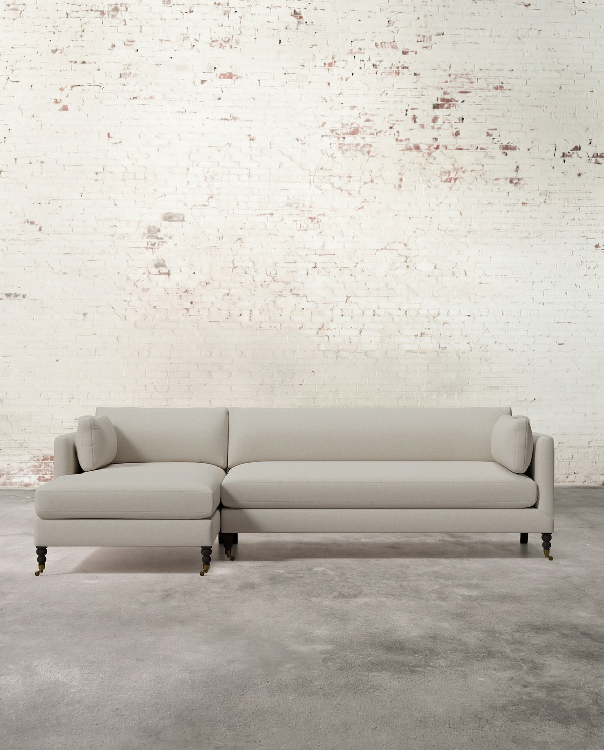 Francis Left Facing Sectional with Brass Casters